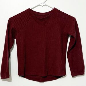 🤍5 for 20$ Cat & Jack Girls Long Sleeve Maroon Sweater Waffle Knit Size 6/6X